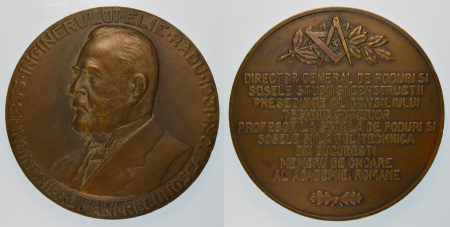 Romania 1931 Ae Medallion "Radu, Director general of Construction Studies & President of the Technical Consultants society"
