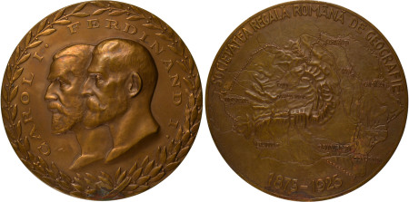 Romania 1925 Ae Medallion for the Romanian Royal Geographical Society