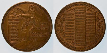 Romania Ae Medallion for the Dead soldiers of the 7th Company Prahova  Regiment in Campaigns since 1913