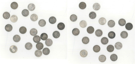 India (British) lot of 22x Silver 1/4 Rupees all Victoria 1840-1901