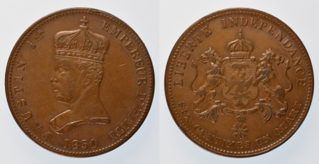 Haiti 1850 Cu 6 1/4 Centimes, Faustin 1st Emporer