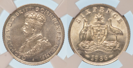 Australia 1936 Ag 6 Pence