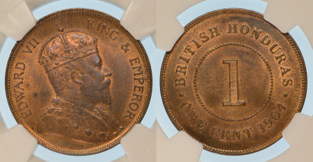 British Honduras 1904 Cu 1 Cent, Edward VII