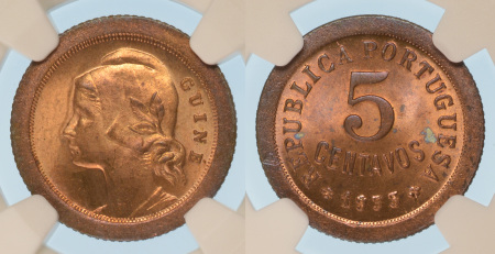 Portuguese Guinea (Africa) 1933 Cu 5 Centavos *MS 64 RB*