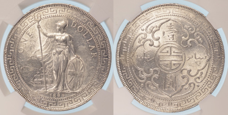 Great Britain / China 1899B Ag Trade Dollar *MS 63*