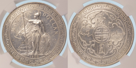 Great Britain / China 1900B Ag Trade Dollar *MS 63*