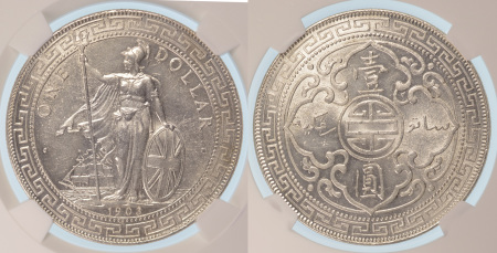 Great Britain / China 1903B Ag Trade Dollar *MS 63*