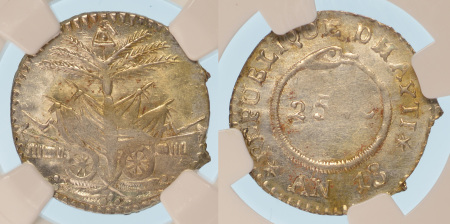 Haiti 1816//AN'13 Ag 25 Centimes *MS 63*