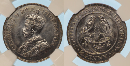 South Africa 1923 Cu 1/4 Penny *MS 66 BN*