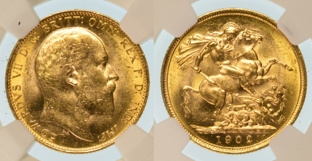 Australia 1902M Au Sovereign, Edward VII, Melbourne mint, 7.98gr net