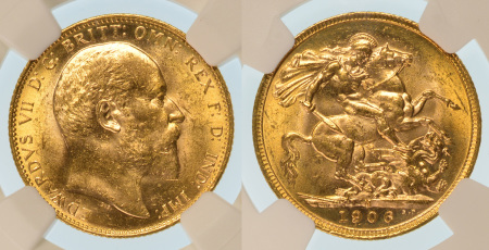 Australia 1906M Au Sovereign, Edward VII, Melbourne mint, 7.98gr net