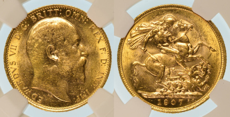 Australia 1907M Au Sovereign, Edward VII, Melbourne mint, 7.98gr net