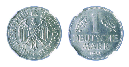 Germany 1959F Ni 1 Mark *MS 62*