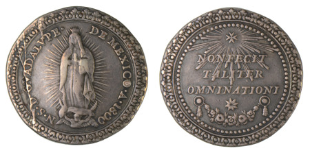 Mexico 1800 Ag Medallion (Proclamation) Our Lady of Guadeloupe