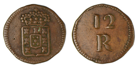 India (Portuguese) Goa 1834-1858 Cu 12 Reis