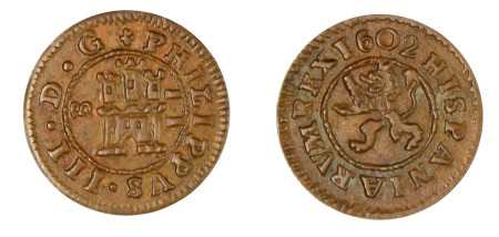 Spain 1602 (Cu) Dinero, Seville, Phillip III