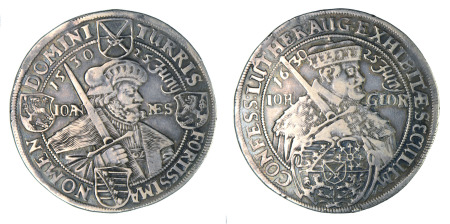 German States, Saxony-Albertine 1630 Ag Thaler (Centennial of Augsberg Confession)