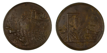 Great Britain 1743/4 Ae Medallion: Admiral Vernon series, Hanging of Admiral Matthews