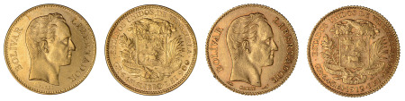 Venezuela 1880 & 1912 - 2 coin lot - EF (Y32) .1867 oz each