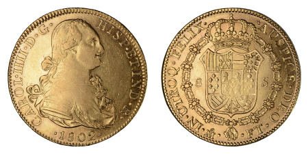 Mexico 1802 - 8 escudos - EF (KM159) .7615 oz net 