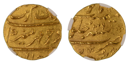 India AH1107//39 - Mughal Empire Mohur - NGS MS 63 (KM 315.45) 10.8 -11 grams
