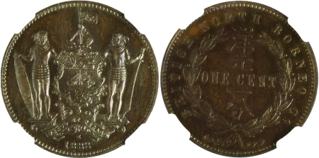 British N. Borneo 1888H Cu; 1 Cent  *SP 64 BN*