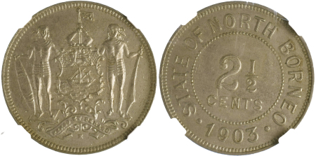 British North Borneo 1903H Ag; 2.5 Cents *MS 63*