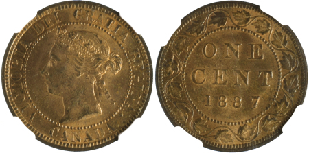 Canada 1887 Cu; 1 Cent *MS 65 RB*