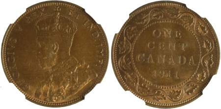 Canada 1911 Cu; 1 Cent *MS 66 BN*