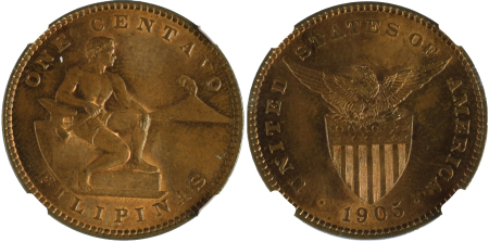 Philippines, 1905, 1 Centavo, CU *MS 65 RB*