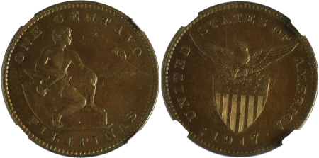 S. Philippines, 1917, 1 Centavo, CU *MS 65 BN*