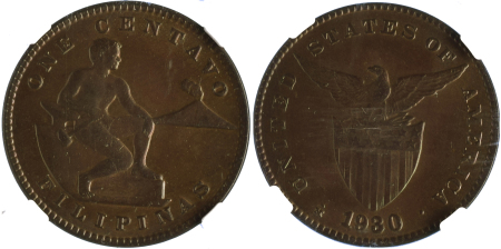 M. Philippines, 1930, 1 Centavo, CU *MS 65 BN*