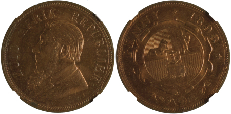 South Africa 1898 Cu; Penny *MS 65 RB*
