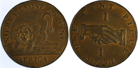 Sierra Leone 1791 Cu 1 Cent, "Sierra Leone Company"