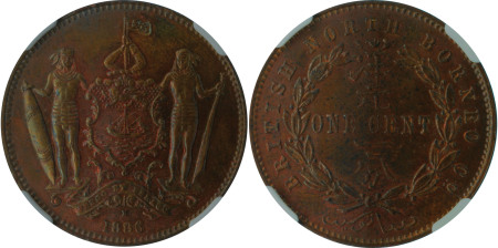 British North Borneo 1886H Cu 1 Cent *MS 63*