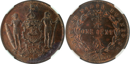 British North Borneo 1890H Cu 1 Cent *MS 63*