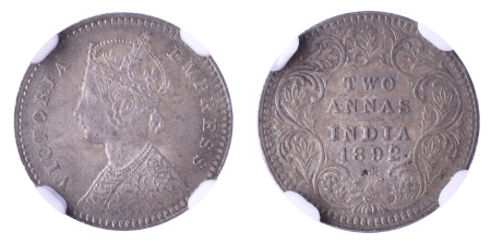 India (British) 1892 C; Ag 2 Annas "MS 64"