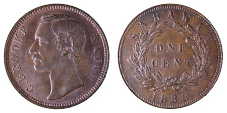 Sarawak 1888 Cu 1 Cent, C. Brooke Rajah