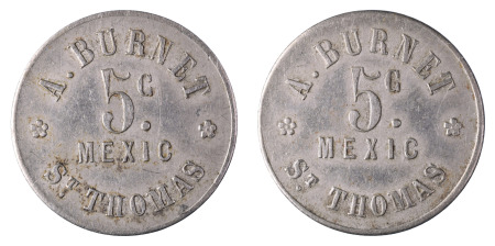 Danish West Indies; 5 cent Token