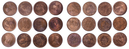 India (British) 1912-1933; 12 coin lot