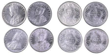 India (British) 1912(B)-1917(c ); 4 coin lot