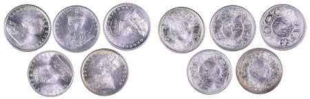 India (British) 1918(c)-1936 (c); 5 coin lot