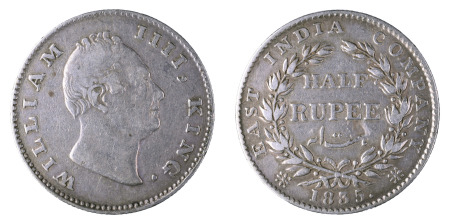 India (British E.I.C.) 1835 (c); 1/2 Rupee
