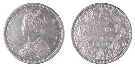 India (British) 1876 (b) Dot; 1/2 Rupee