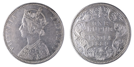 India (British) 1889 B Incuse; Rupee
