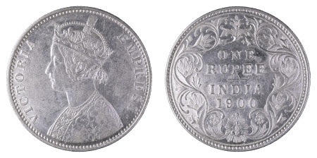 India (British) 1900 B Incuse; Rupee