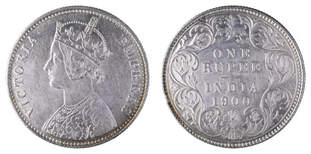 India (British) 1900 C Incuse; Rupee