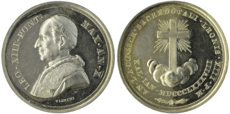 Italy/ Vatican 1888 Ag Medallion by Bianchi