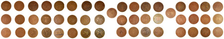 China 1919 Cu 20 Cash Coins (LOT of 25)