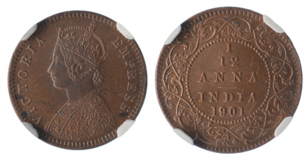 India (British) 1901C Cu 1/12 Anna 